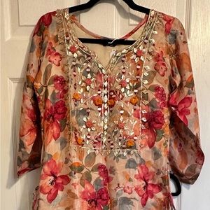 Multi floral gharara 3 piece suit